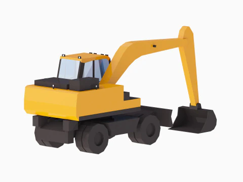 Excavator Construction Loader DX140W-7 Simplified 3D Model