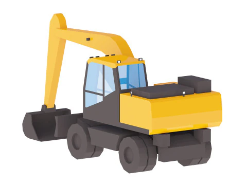 Excavator Construction Loader DX140W-7 Simplified 3D Model