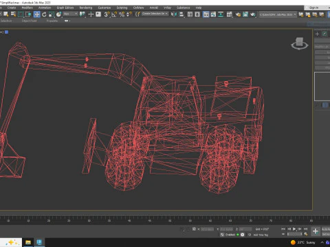 Excavator Construction Loader DX140W-7 Simplified 3D Model