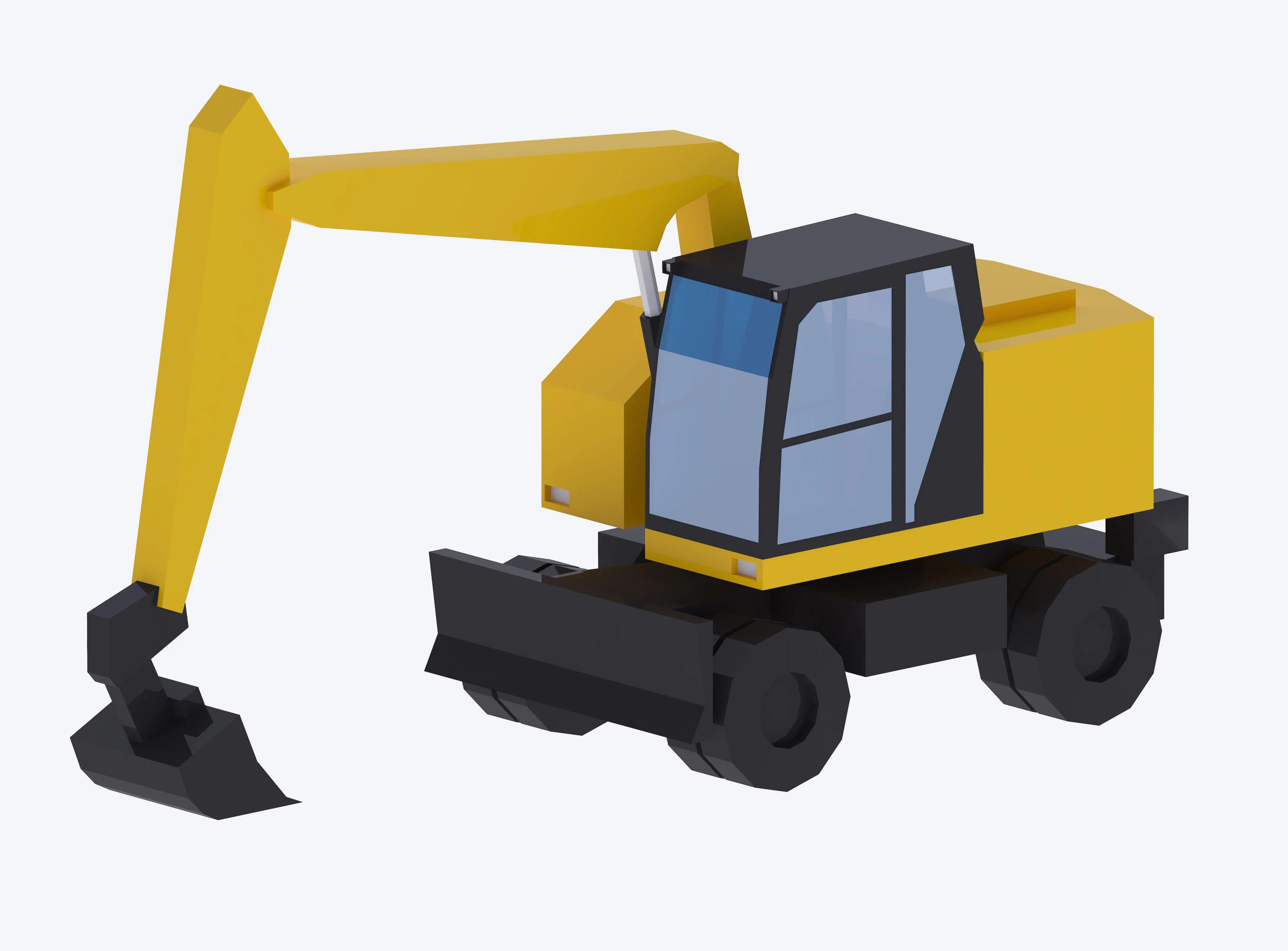 Excavator Construction Loader M317 Simplified 3D Model .c4d .max .obj .3ds .fbx .stl .blend 