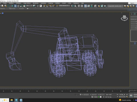 Excavator Construction Loader M317 Simplified 3D Model
