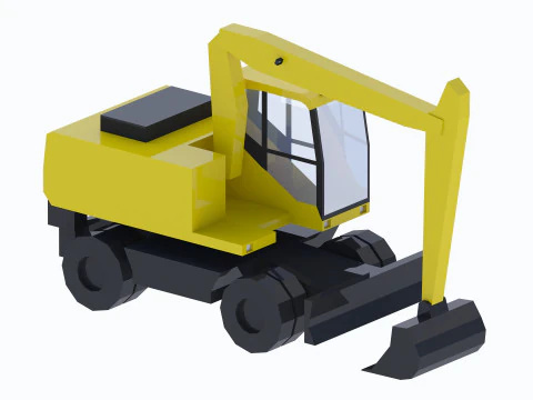 Excavator Construction Loader PW160-7 Simplified 3D Model