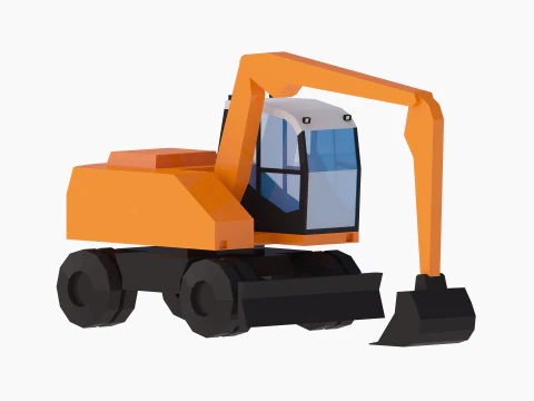 Excavator Construction Loader TW160 Simplified 3D Model