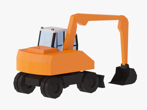 Excavator Construction Loader TW160 Simplified 3D Model