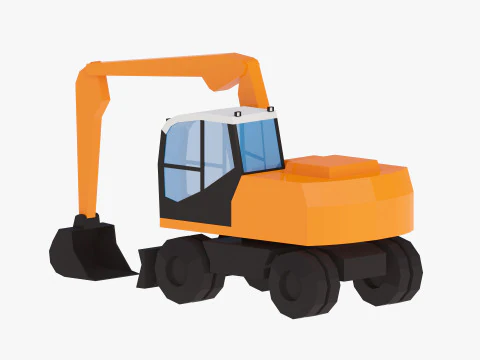 Excavator Construction Loader TW160 Simplified 3D Model
