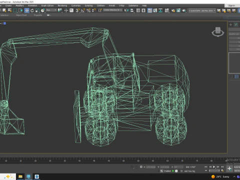Excavator Construction Loader TW160 Simplified 3D Model