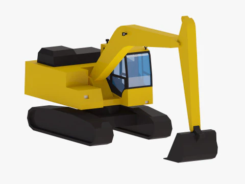 Excavator Construction PC210LC Simplified 3D Model