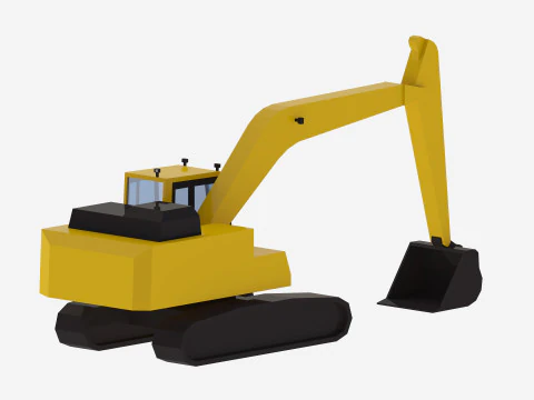 Excavator Construction PC210LC Simplified 3D Model