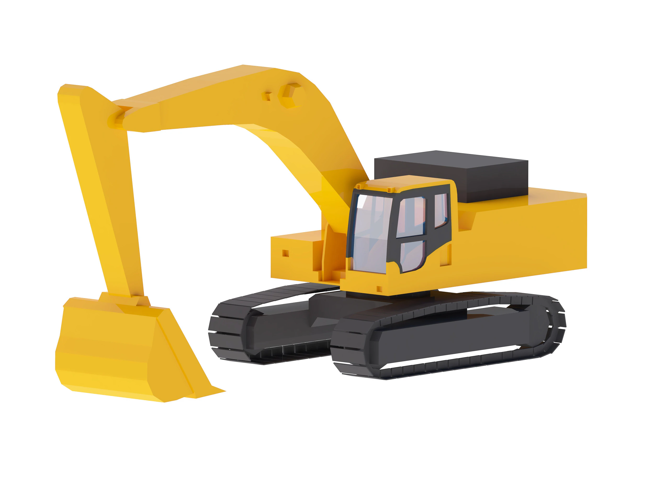 Excavator Construction PC850 Simplified 3D Model .c4d .max .obj .3ds .fbx .stl .blend