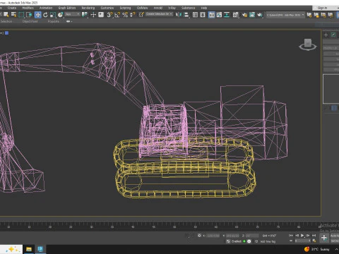 Excavator Construction PC850 Simplified 3D Model