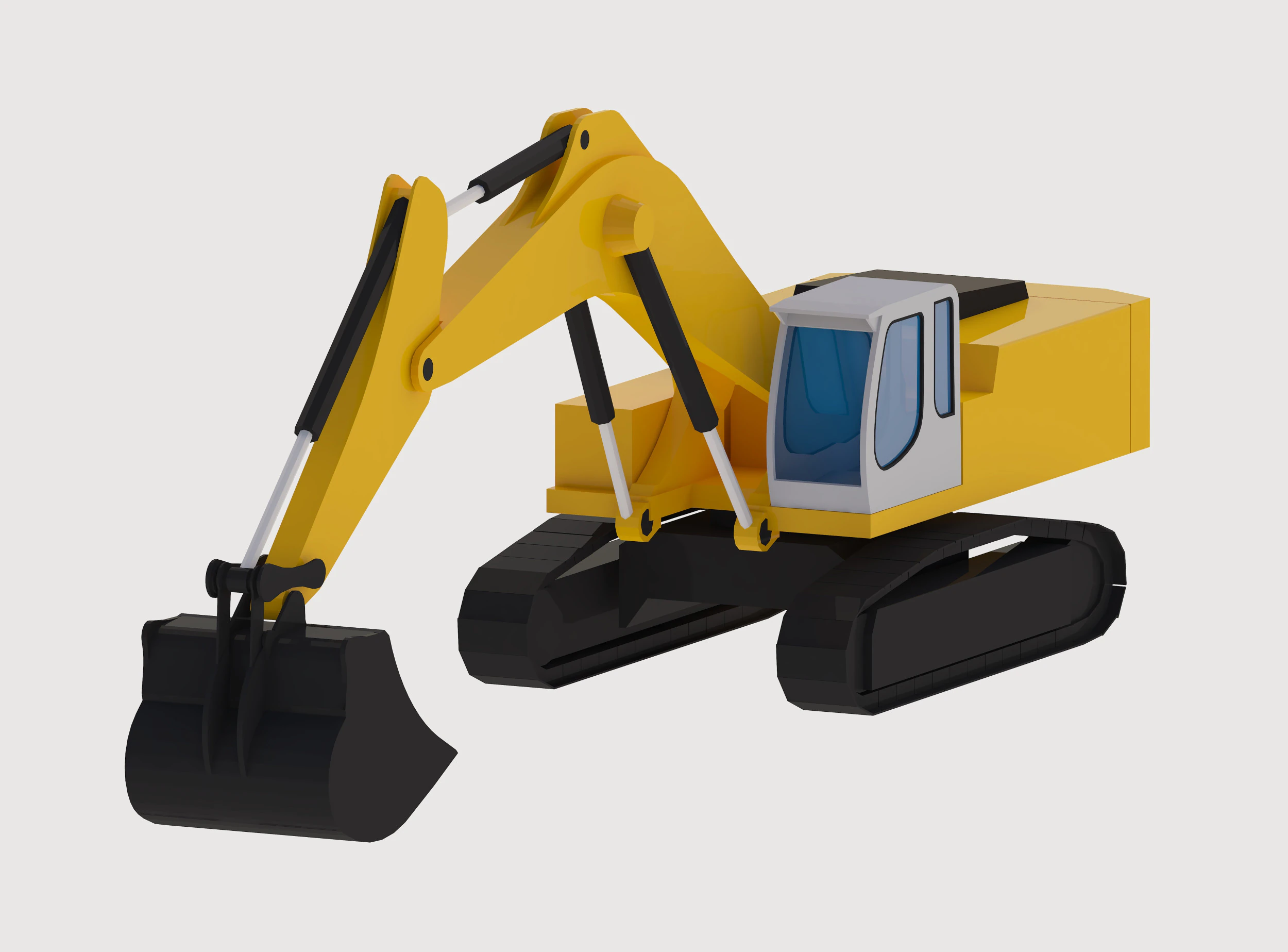 Excavator Construction R954C Simplified 3D Model .c4d .max .obj .3ds .fbx .stl .blend