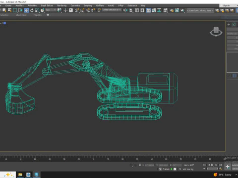 Excavator Construction R954C Simplified 3D Model