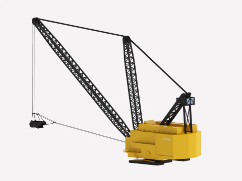 Excavator Dragline Crane 9020 Simplified 3D Model