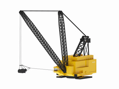 Excavator Dragline Crane 9020 Simplified 3D Model