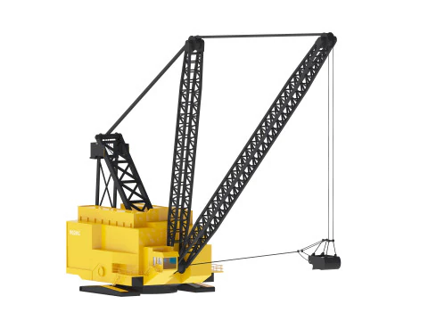 Excavator Dragline Crane 9020 Simplified 3D Model