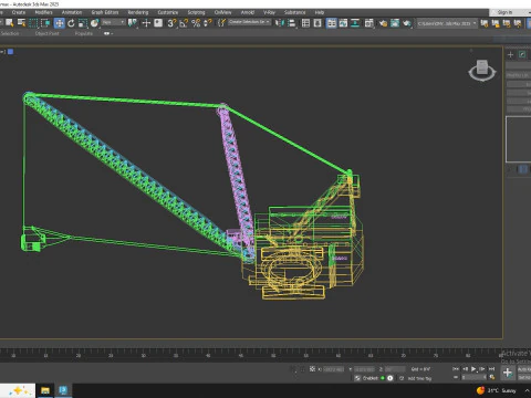 Excavator Dragline Crane 9020 Simplified 3D Model