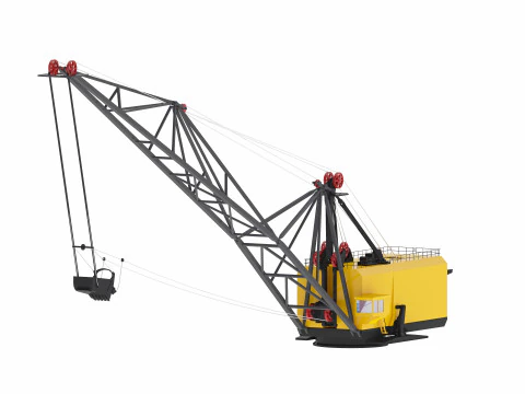 Excavator Dragline Crane Simplified ES11-70 3D Model