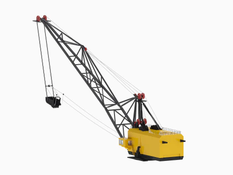 Excavator Dragline Crane Simplified ES11-70 3D Model