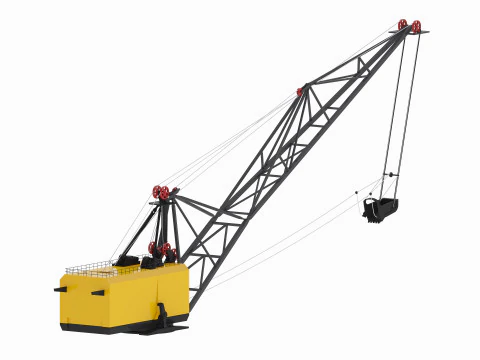 Excavator Dragline Crane Simplified ES11-70 3D Model