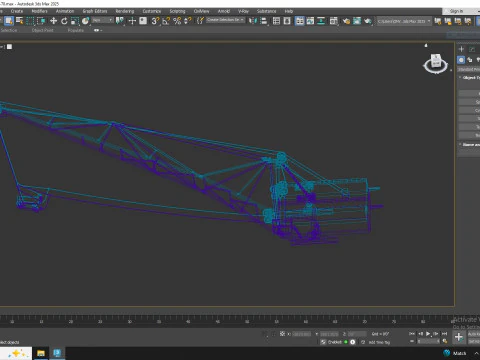 Excavator Dragline Crane Simplified ES11-70 3D Model