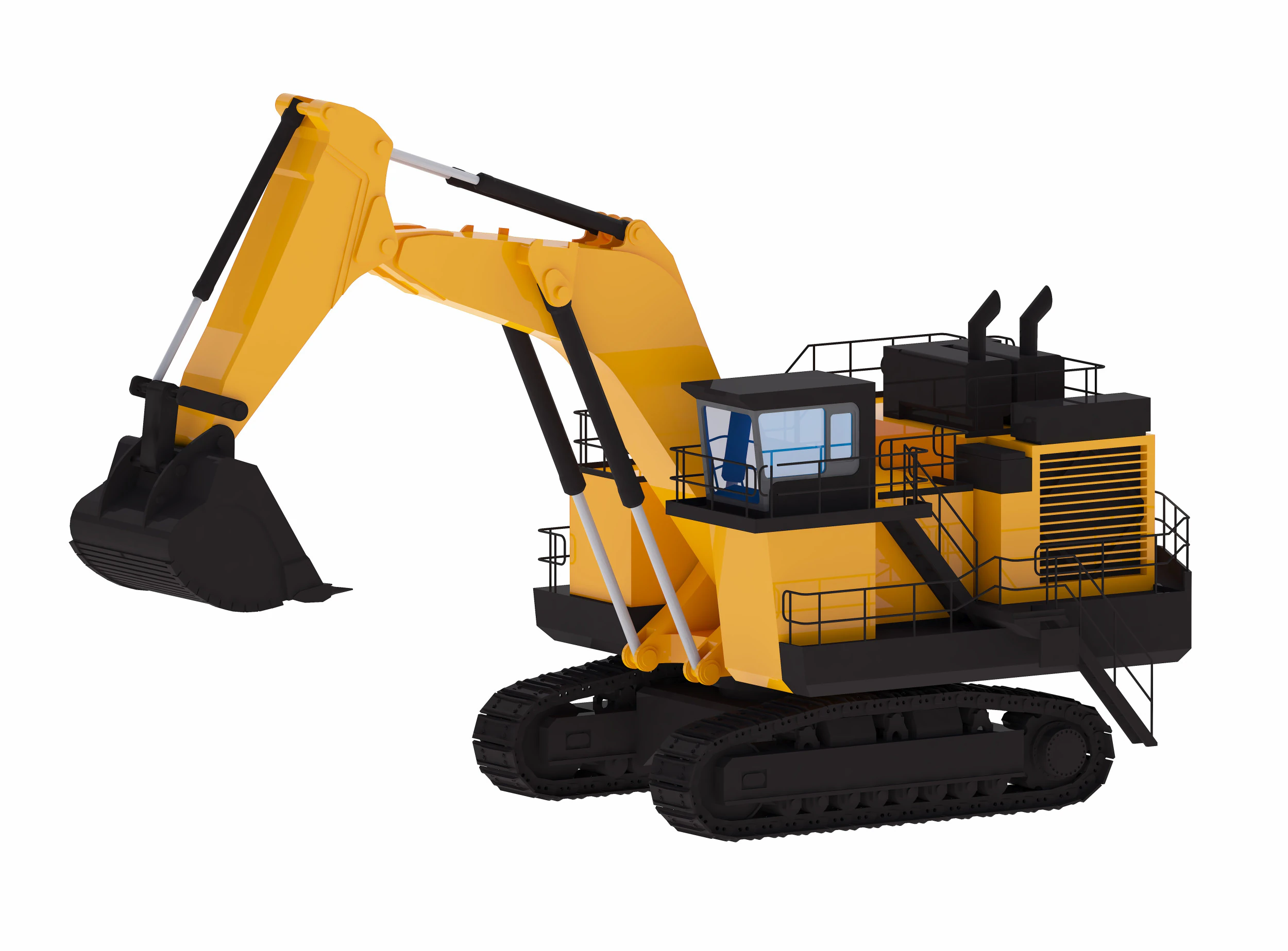 Excavator Mining 3600 3D Model .c4d .max .obj .3ds .fbx .stl .blend 