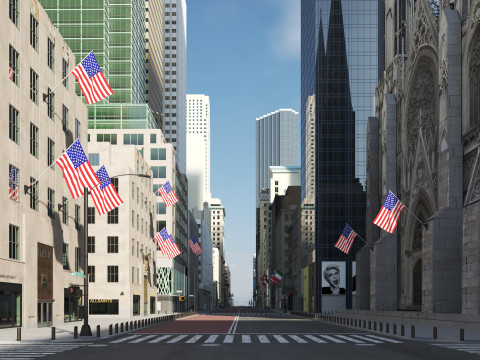 5th Ave Street New York USA 3D Model