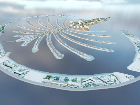 Пальма Джумейра Дубай 3D Модель