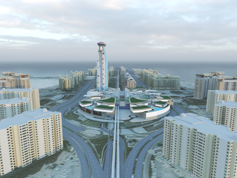 Palm Jumeirah Dubai 3D Model
