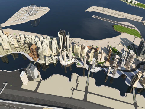 Dubai Buildings 2 3D Model