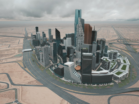 King Abdullah Financial District Kafd Riyadh Saudi Arabia 3D Model