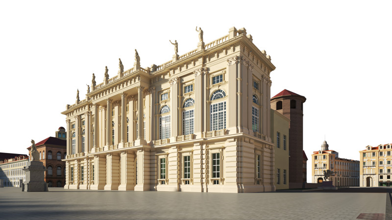 Palazzo Madama Turin 3D Model .c4d .max .obj .3ds .fbx .stl .blend 