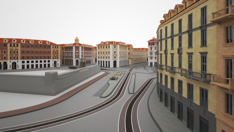 Italy Street Model 3D .c4d .max .obj .3ds .fbx .stl .blend 