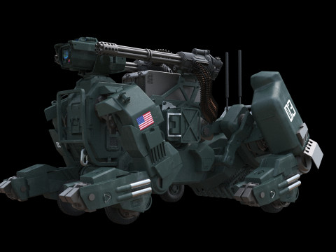 Futuristic Armored Robot Dog 3D Model