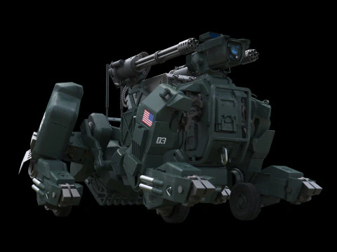Futuristic Armored Robot Dog 3D Model