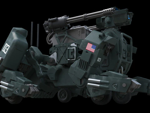 Futuristic Armored Robot Dog 3D Model