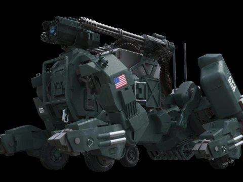 Futuristic Armored Robot Dog 3D Model
