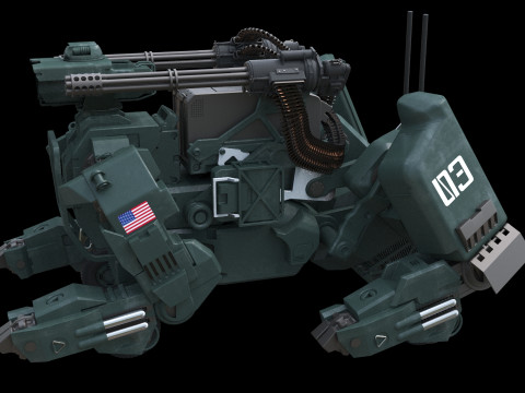 Perro robot blindado futurista Modelo 3D