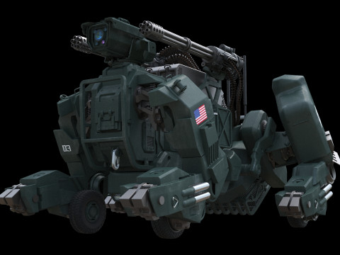 Perro robot blindado futurista Modelo 3D