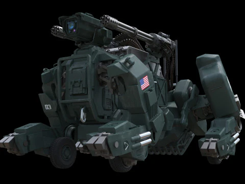 Futuristic Armored Robot Dog 3D Model