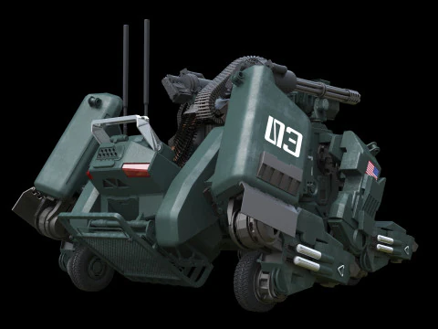 Futuristic Armored Robot Dog 3D Model