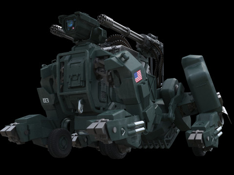 Perro robot blindado futurista Modelo 3D