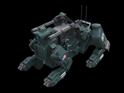 Futuristic Armored Robot Dog 3D Model