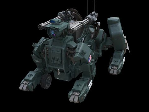 Futuristic Armored Robot Dog 3D Model