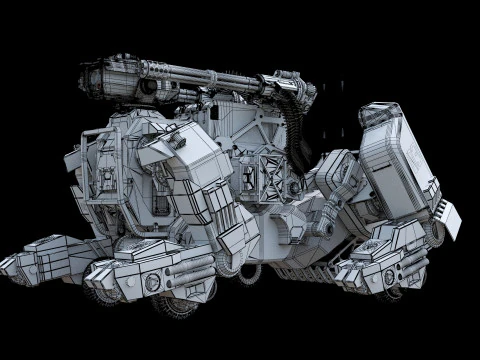 Futuristic Armored Robot Dog 3D Model
