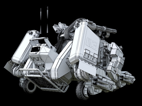 Perro robot blindado futurista Modelo 3D