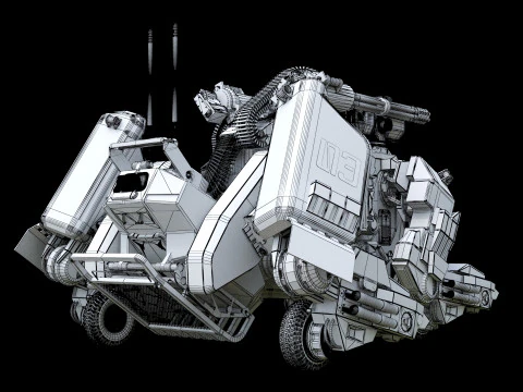 Futuristic Armored Robot Dog 3D Model