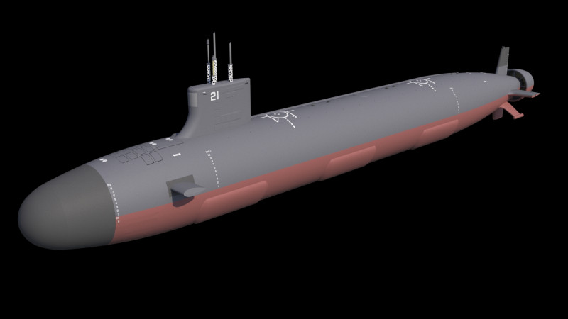 USS Seawolf SSN-21 3D Modell .c4d .max .obj .3ds .fbx .stl .blend 