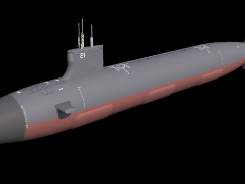 यूएसएस सीवॉल्फ एसएसएन-21 3D मॉडल