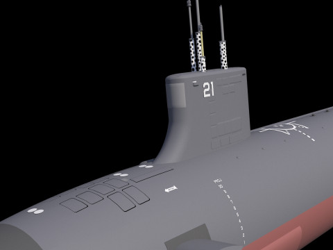 USS Seawolf SSN-21 3D Modell