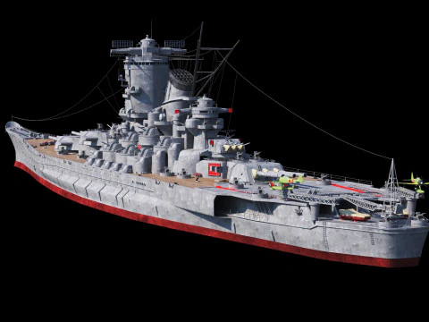 Yamato Class Battleship 3D Model